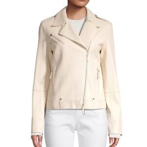 NEW LAFAYETTE 148 NEW YORK Bernice Full grain  Leather Moto Jacket sz 4